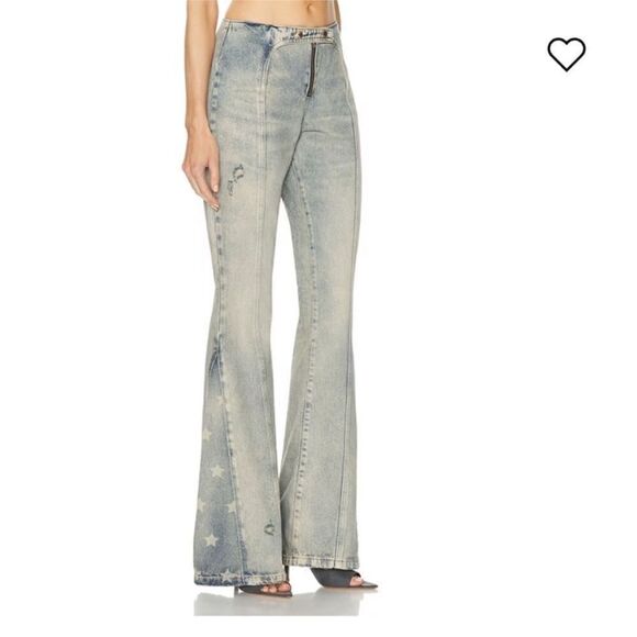 Retrofete Free People Colab Amalfi Bell Bottom Stars Flared Jeans NWT - Picture 1 of 14